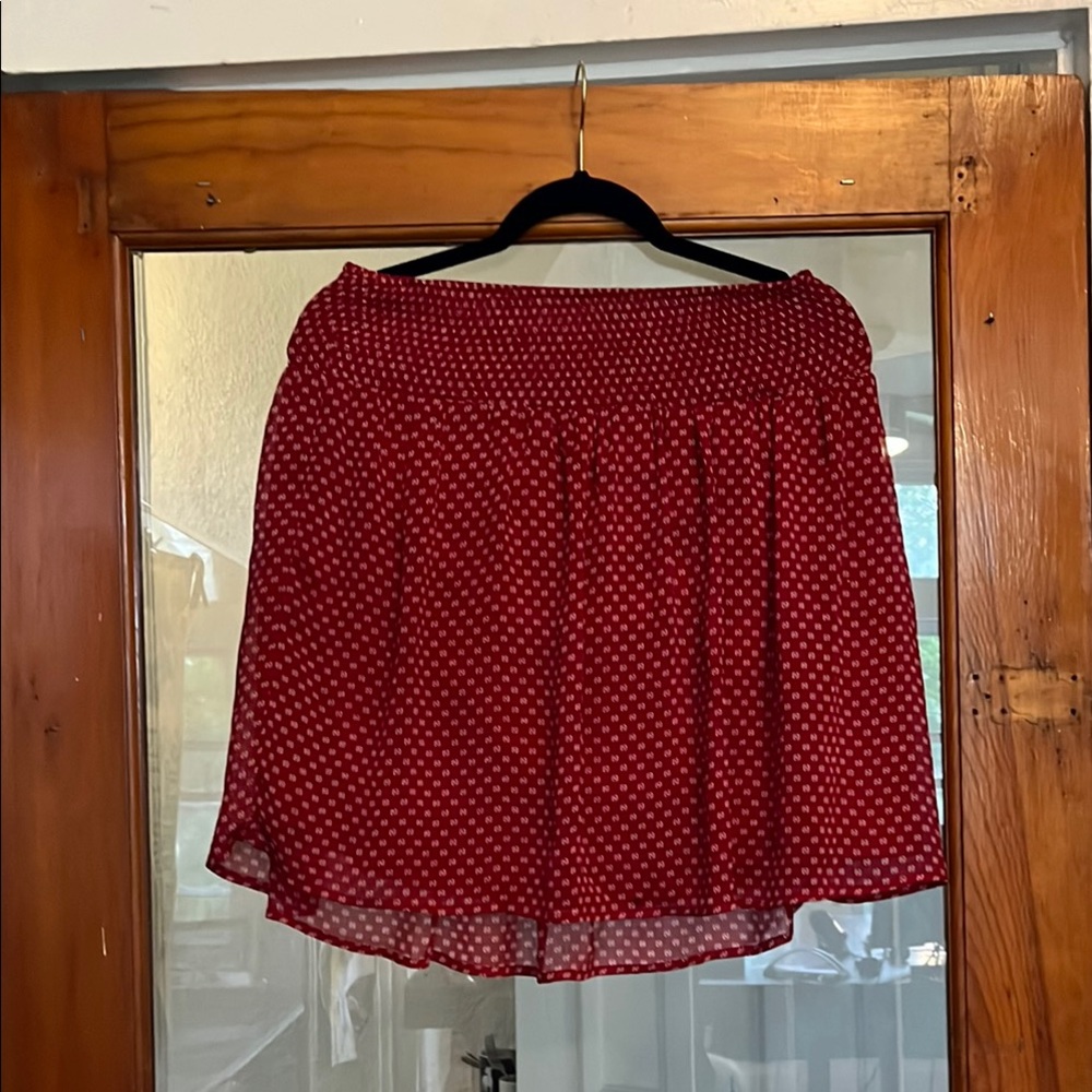 Old Navy Red Smocked Skater Mini Skirt